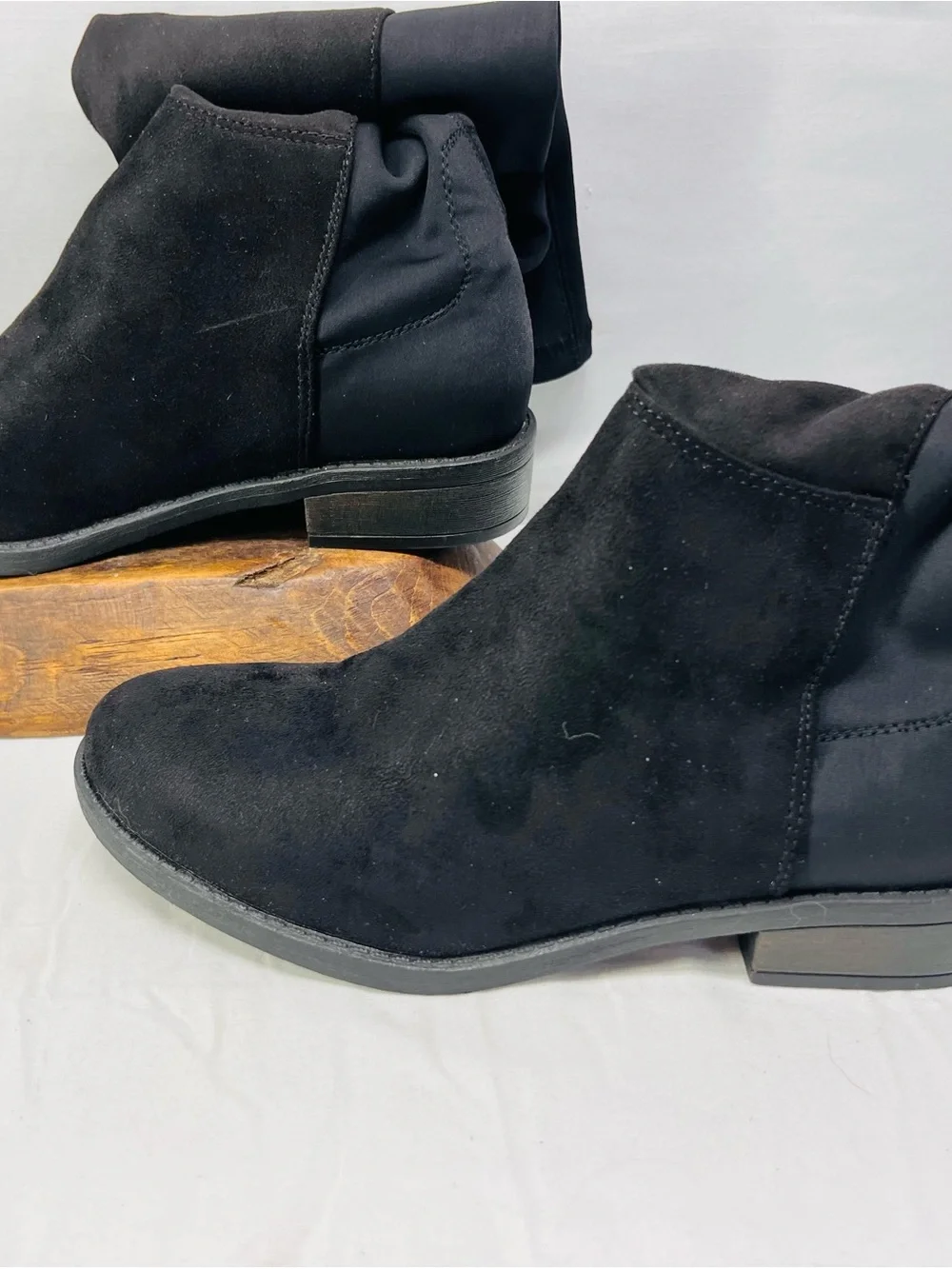 Black Over-the-Knee Stretch Boots - Women